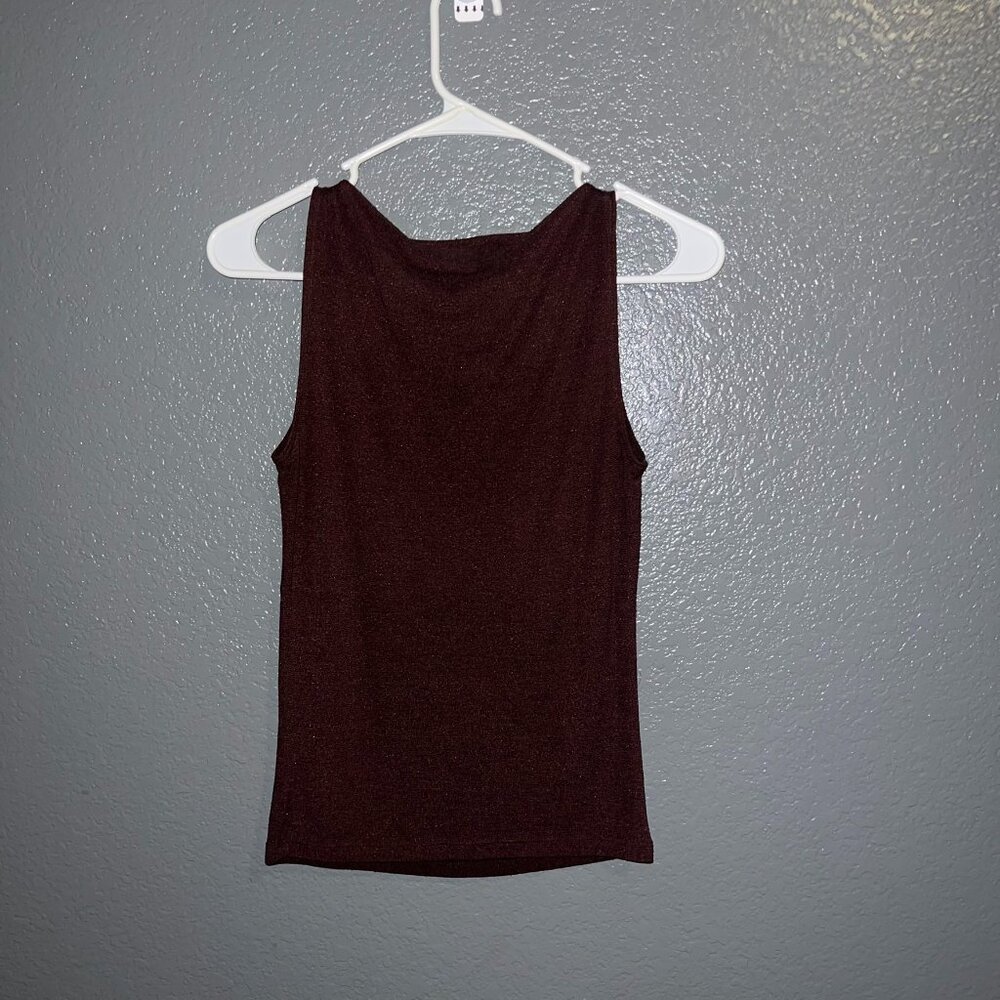 Brown Racerback Tank with Unique Back Design (Medium)